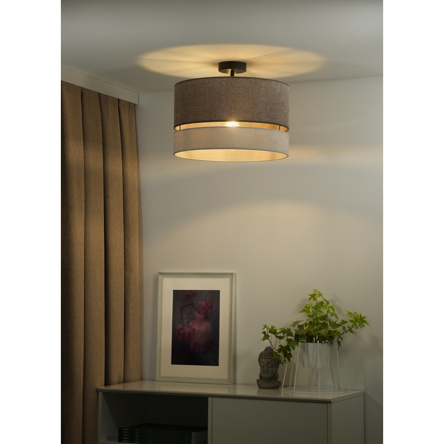 Duolla - Припотолочная люстра DOUBLE 1xE27/15W/230V диаметр 40 см коричневый/серый