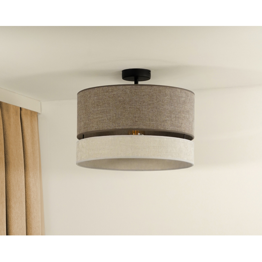 Duolla - Припотолочная люстра DOUBLE 1xE27/15W/230V диаметр 40 см коричневый/серый