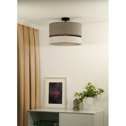 Duolla - Припотолочная люстра DOUBLE 1xE27/15W/230V диаметр 40 см коричневый/серый
