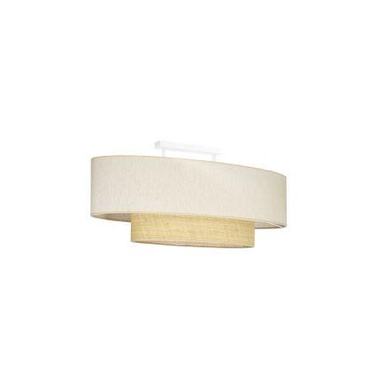 Duolla - Припотолочная люстра DOUBLE OVAL NATURE 2xE27/15W/230V кремовый/бежевый