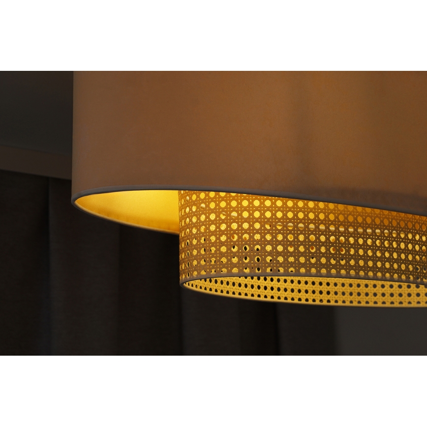 Duolla - Припотолочная люстра DOUBLE OVAL RATTAN 2xE27/15W/230V кремовый/ротанг