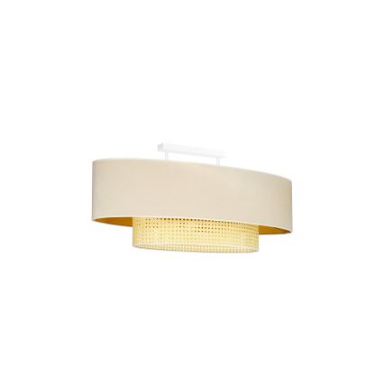 Duolla - Припотолочная люстра DOUBLE OVAL RATTAN 2xE27/15W/230V кремовый/ротанг