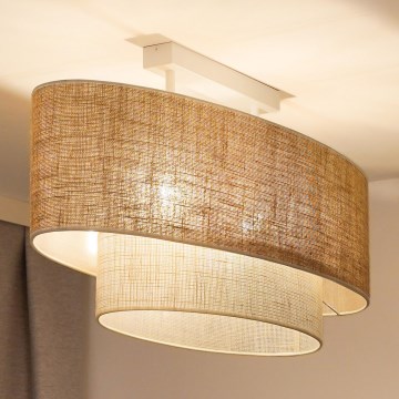 Duolla - Припотолочная люстра DOUBLE OVAL YUTE 2xE27/15W/230V коричневый/кремовый