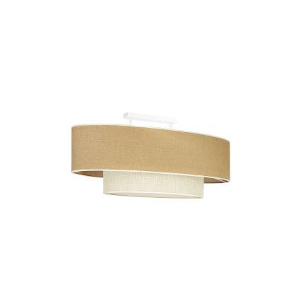 Duolla - Припотолочная люстра DOUBLE OVAL YUTE 2xE27/15W/230V коричневый/кремовый