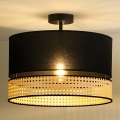 Duolla - Припотолочная люстра DOUBLE RATTAN 1xE27/15W/230V диаметр 40 см черный/бежевый