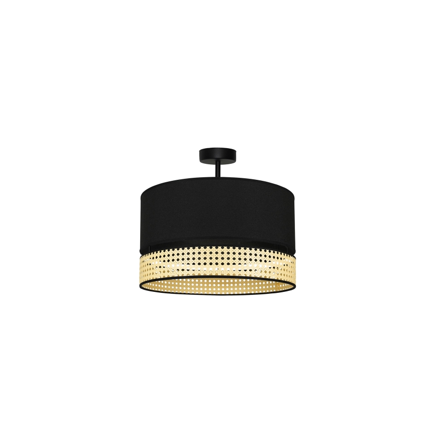 Duolla - Припотолочная люстра DOUBLE RATTAN 1xE27/15W/230V диаметр 40 см черный/бежевый