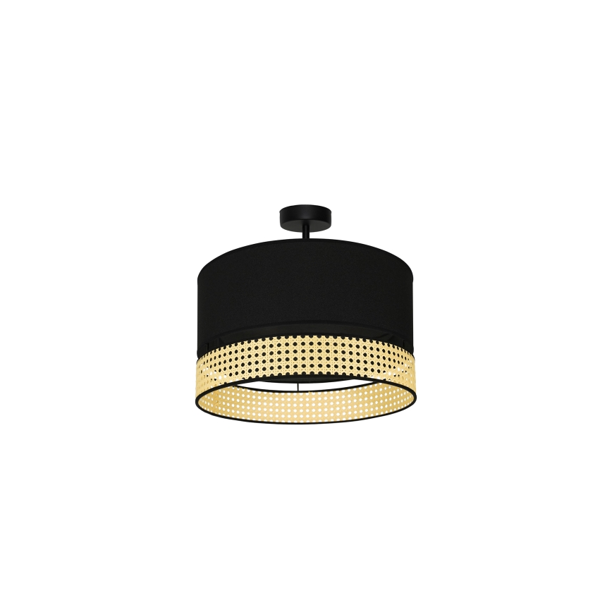 Duolla - Припотолочная люстра DOUBLE RATTAN 1xE27/15W/230V диаметр 40 см черный/бежевый