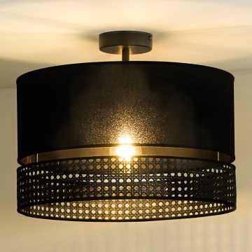 Duolla - Припотолочная люстра DOUBLE RATTAN 1xE27/15W/230V диаметр 40 см черный