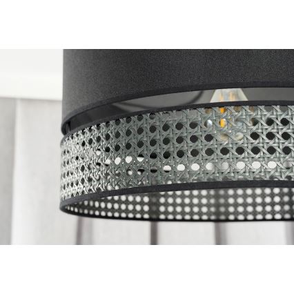 Duolla - Припотолочная люстра DOUBLE RATTAN 1xE27/15W/230V диаметр 40 см черный