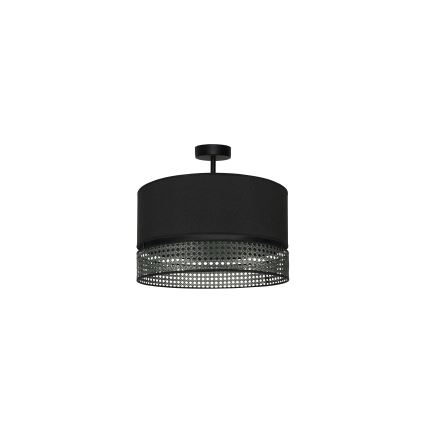Duolla - Припотолочная люстра DOUBLE RATTAN 1xE27/15W/230V диаметр 40 см черный
