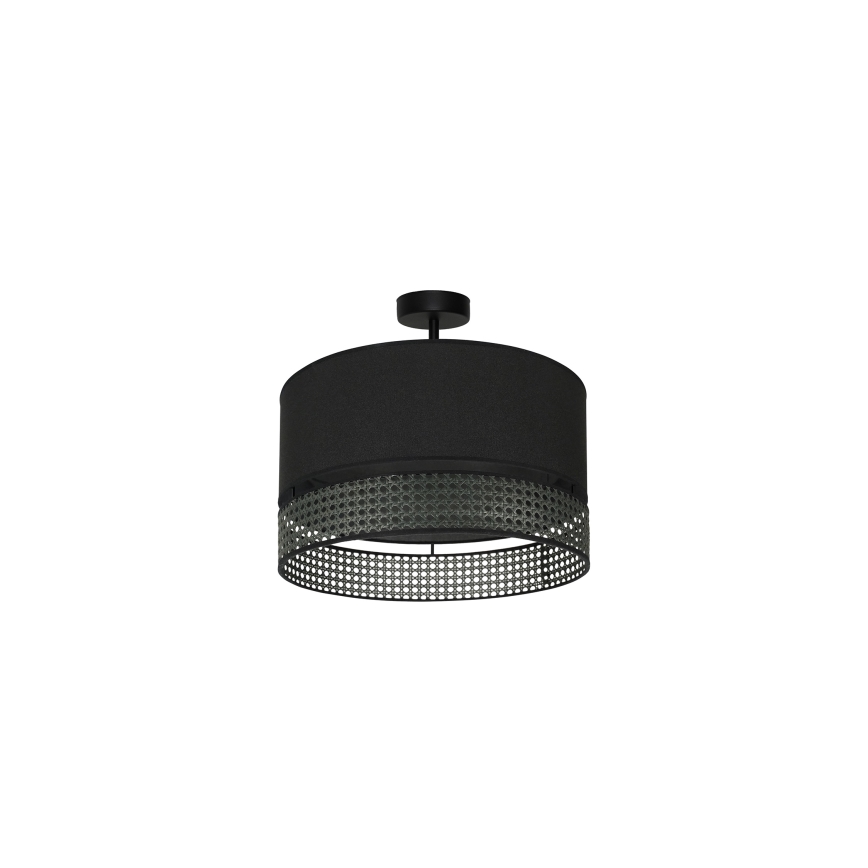 Duolla - Припотолочная люстра DOUBLE RATTAN 1xE27/15W/230V диаметр 40 см черный
