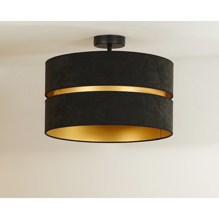 Duolla - Припотолочная люстра DUO 1xE27/15W/230V диаметр 40 см черный/золотистый