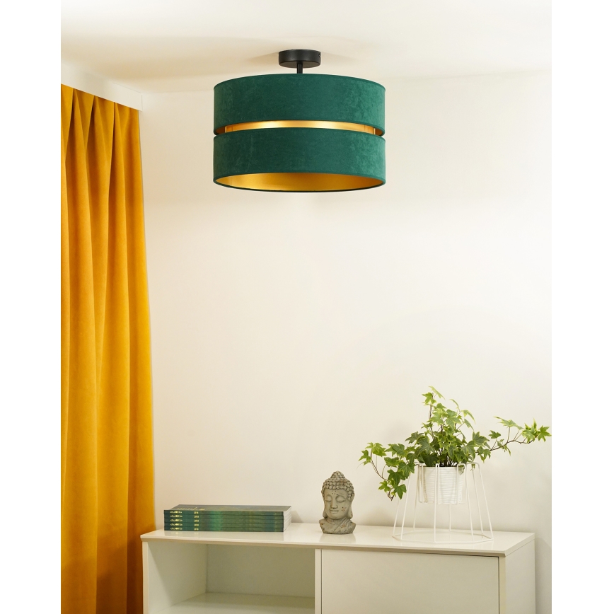 Duolla - Припотолочная люстра DUO 1xE27/15W/230V диаметр 40 см зеленый/золотистый