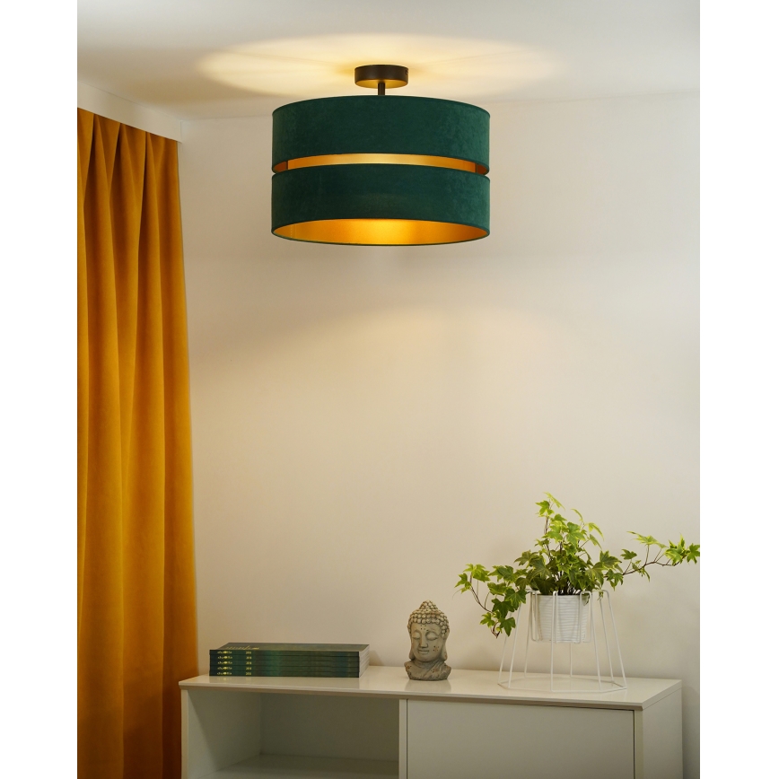 Duolla - Припотолочная люстра DUO 1xE27/15W/230V диаметр 40 см зеленый/золотистый