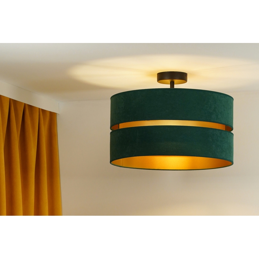 Duolla - Припотолочная люстра DUO 1xE27/15W/230V диаметр 40 см зеленый/золотистый
