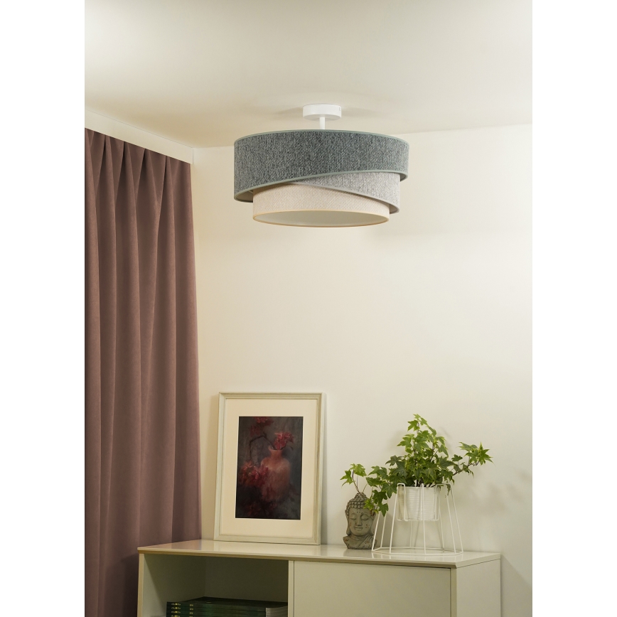 Duolla - Припотолочная люстра KOBO ECO RECYCLING 1xE27/15W/230V диаметр 45 см зеленый/серый/кремовый