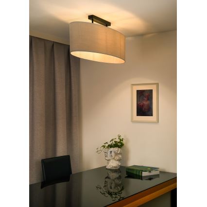 Duolla - Припотолочная люстра OVAL 2xE27/15W/230V серый
