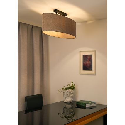 Duolla - Припотолочная люстра OVAL 2xE27/15W/230V коричневый