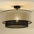 Duolla - Припотолочная люстра RATTAN YUTE 1xE27/15W/230V диаметр 45 см кремовый/черный
