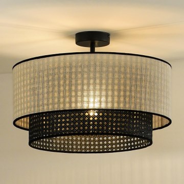 Duolla - Припотолочная люстра RATTAN YUTE 1xE27/15W/230V диаметр 45 см кремовый/черный