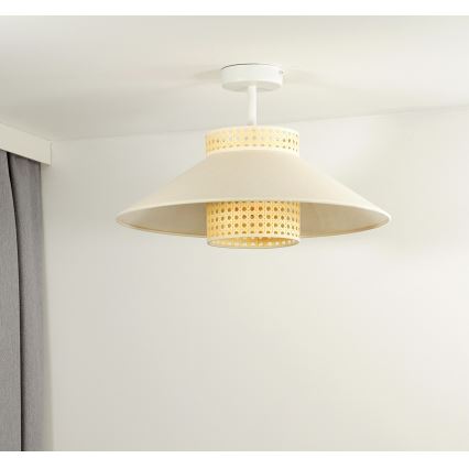 Duolla - Припотолочная люстра RIO RATTAN 1xE27/15W/230V диаметр 45 см бежевый/ротанг