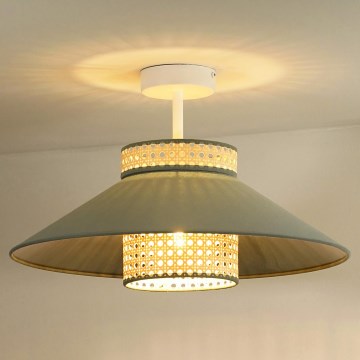 Duolla - Припотолочная люстра RIO RATTAN 1xE27/15W/230V диаметр 45 см зеленый/ротанг