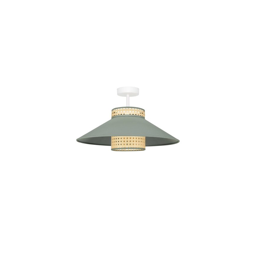 Duolla - Припотолочная люстра RIO RATTAN 1xE27/15W/230V диаметр 45 см зеленый/ротанг