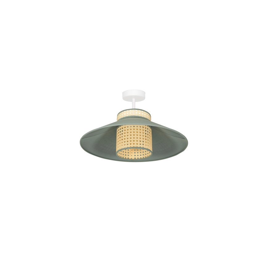 Duolla - Припотолочная люстра RIO RATTAN 1xE27/15W/230V диаметр 45 см зеленый/ротанг