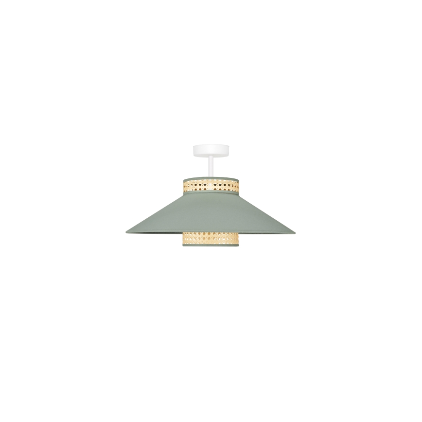 Duolla - Припотолочная люстра RIO RATTAN 1xE27/15W/230V диаметр 45 см зеленый/ротанг