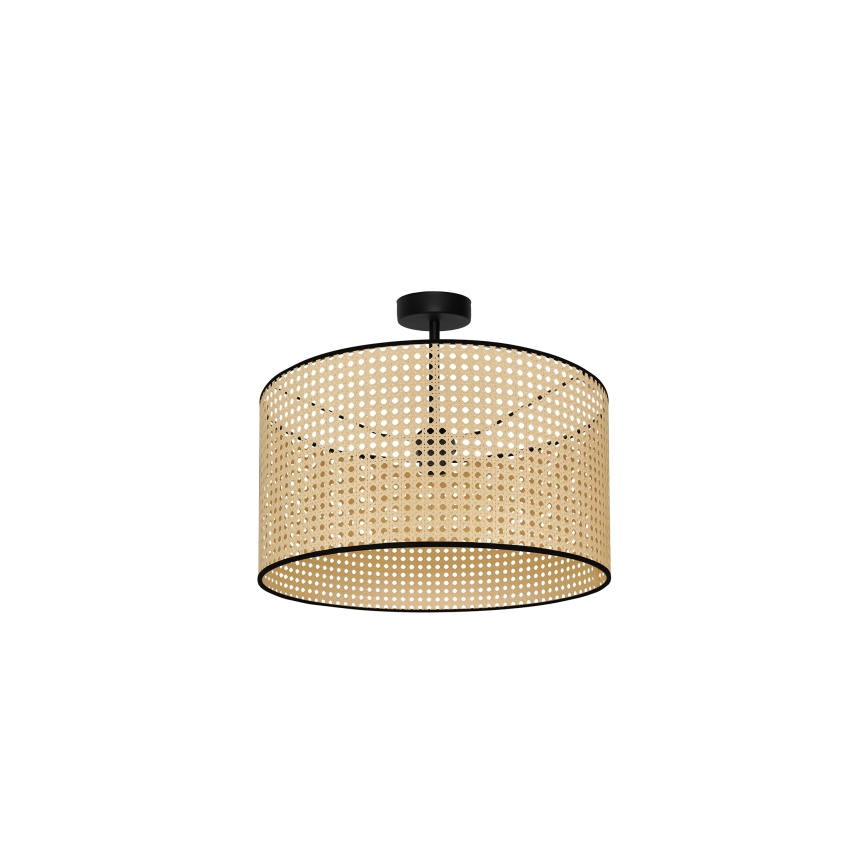 Duolla - Припотолочная люстра ROLLER RATTAN 1xE27/15W/230V диаметр 45 см бежевый/черный