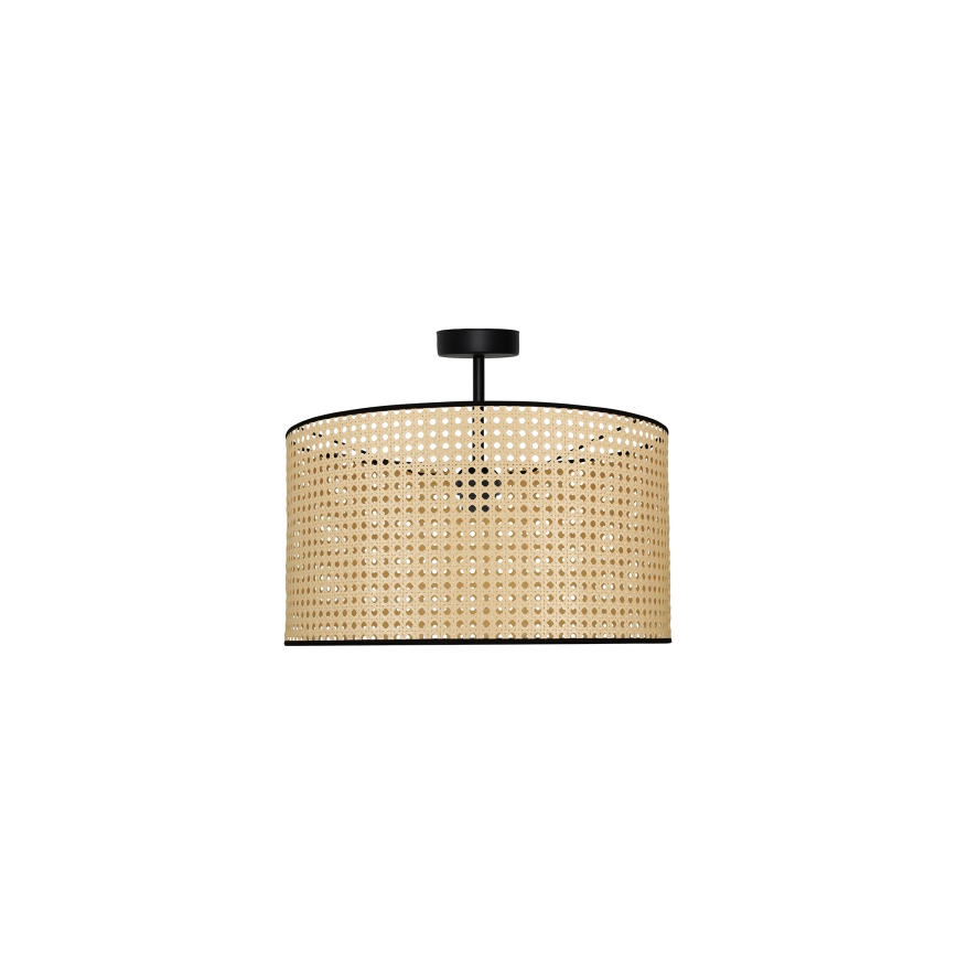 Duolla - Припотолочная люстра ROLLER RATTAN 1xE27/15W/230V диаметр 45 см бежевый/черный