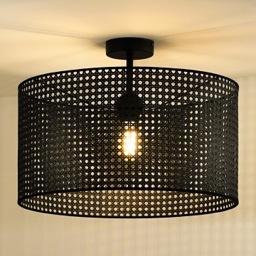 Duolla - Припотолочная люстра ROLLER RATTAN 1xE27/15W/230V диаметр 45 см черный