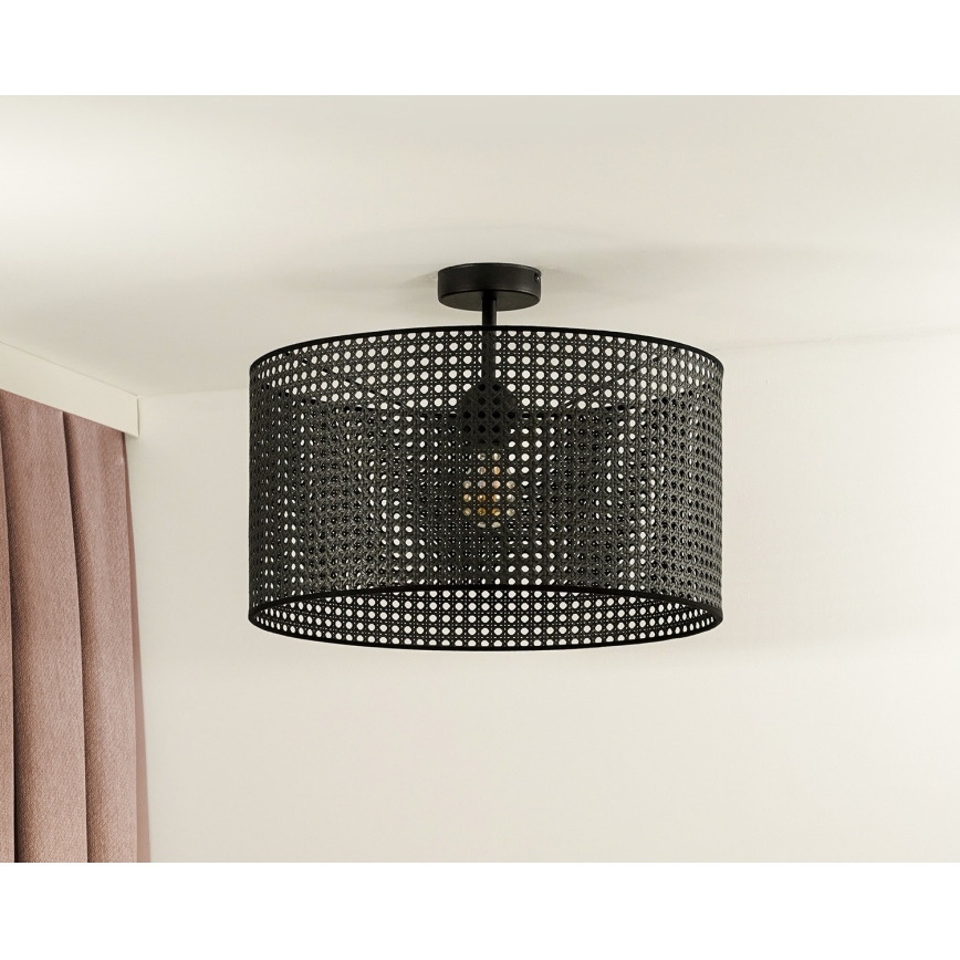 Duolla - Припотолочная люстра ROLLER RATTAN 1xE27/15W/230V диаметр 45 см черный