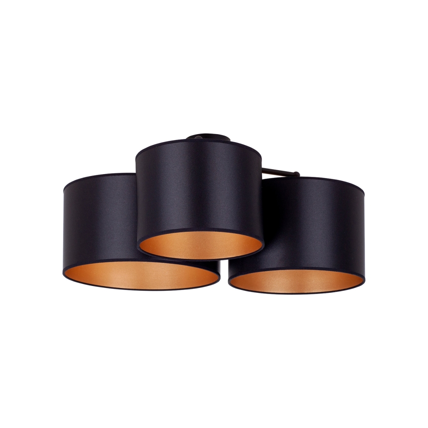Duolla - Припотолочная люстра ROLLER TRIO SHINY 3xE27/15W/230V черный/золотистый