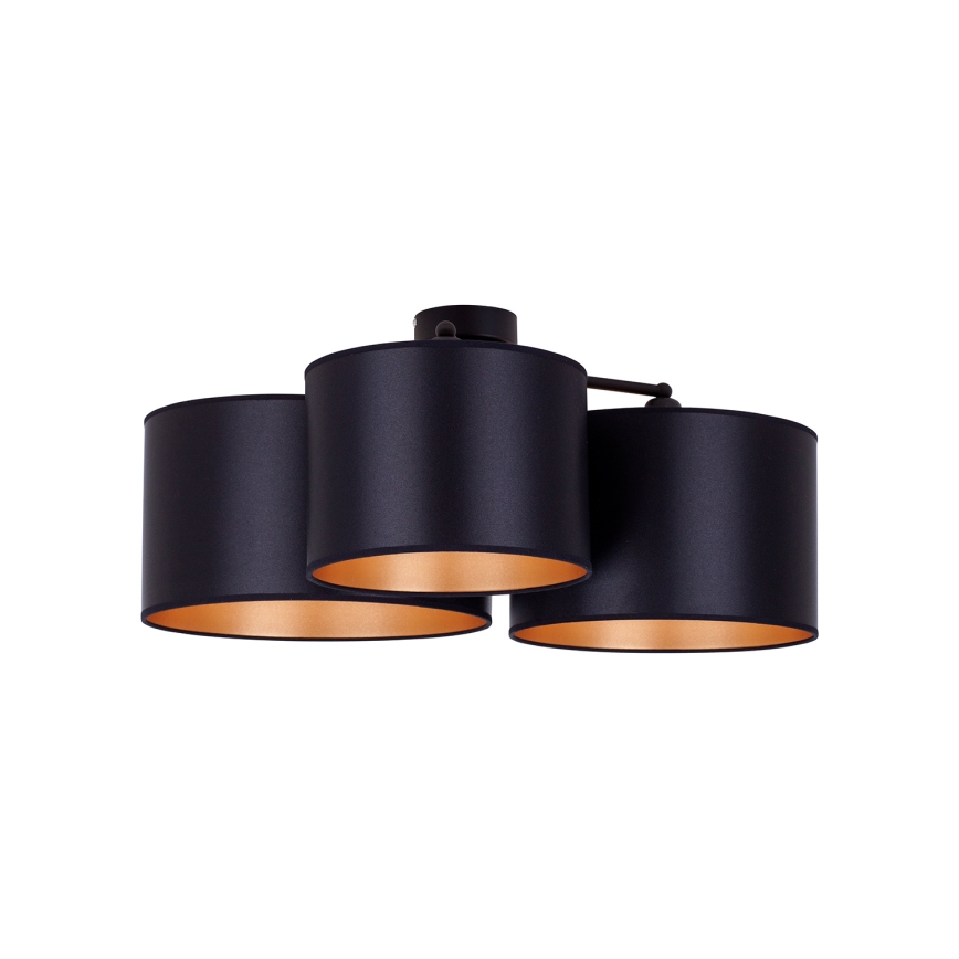 Duolla - Припотолочная люстра ROLLER TRIO SHINY 3xE27/15W/230V черный/золотистый