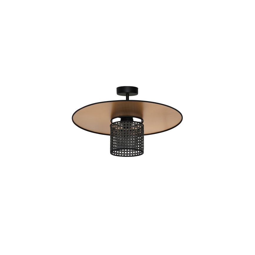 Duolla - Припотолочная люстра TOKYO RATTAN 1xE27/15W/230V диаметр 50 см золотистый/черный