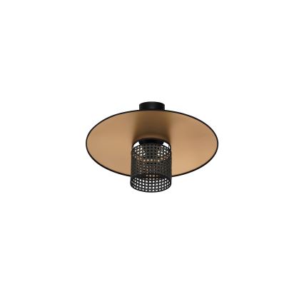 Duolla - Припотолочная люстра TOKYO RATTAN 1xE27/15W/230V диаметр 50 см золотистый/черный