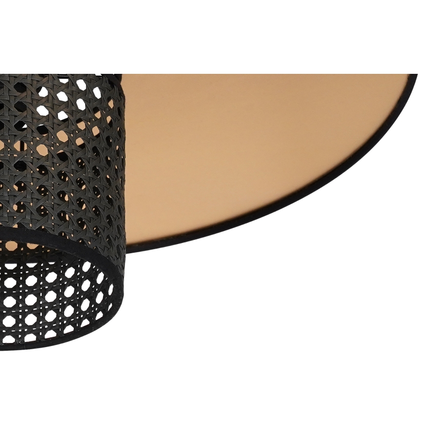 Duolla - Припотолочная люстра TOKYO RATTAN 1xE27/15W/230V диаметр 50 см золотистый/черный