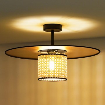 Duolla - Припотолочная люстра TOKYO RATTAN 1xE27/15W/230V диаметр 50 см золотистый/ротанг