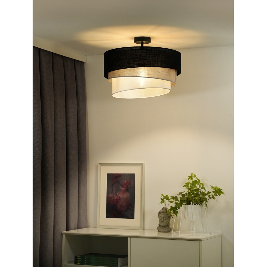 Duolla - Припотолочная люстра TRIO 1xE27/15W/230V диаметр 45 см черный/серый/белый
