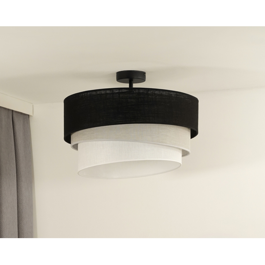 Duolla - Припотолочная люстра TRIO 1xE27/15W/230V диаметр 45 см черный/серый/белый