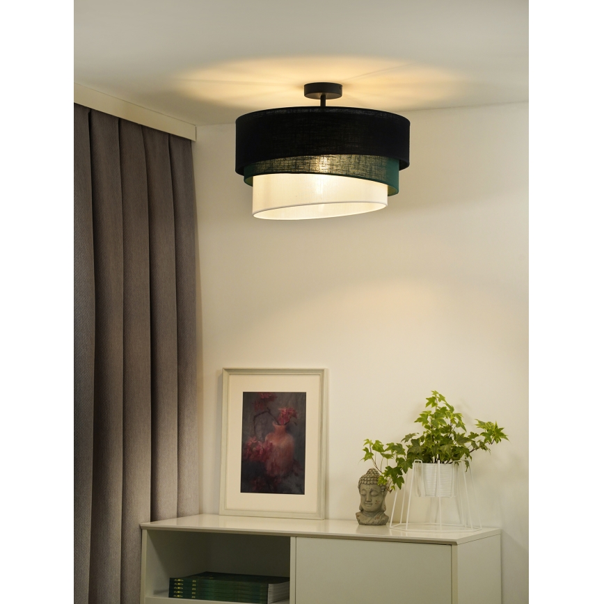 Duolla - Припотолочная люстра TRIO 1xE27/15W/230V диаметр 45 см черный/зеленый/белый