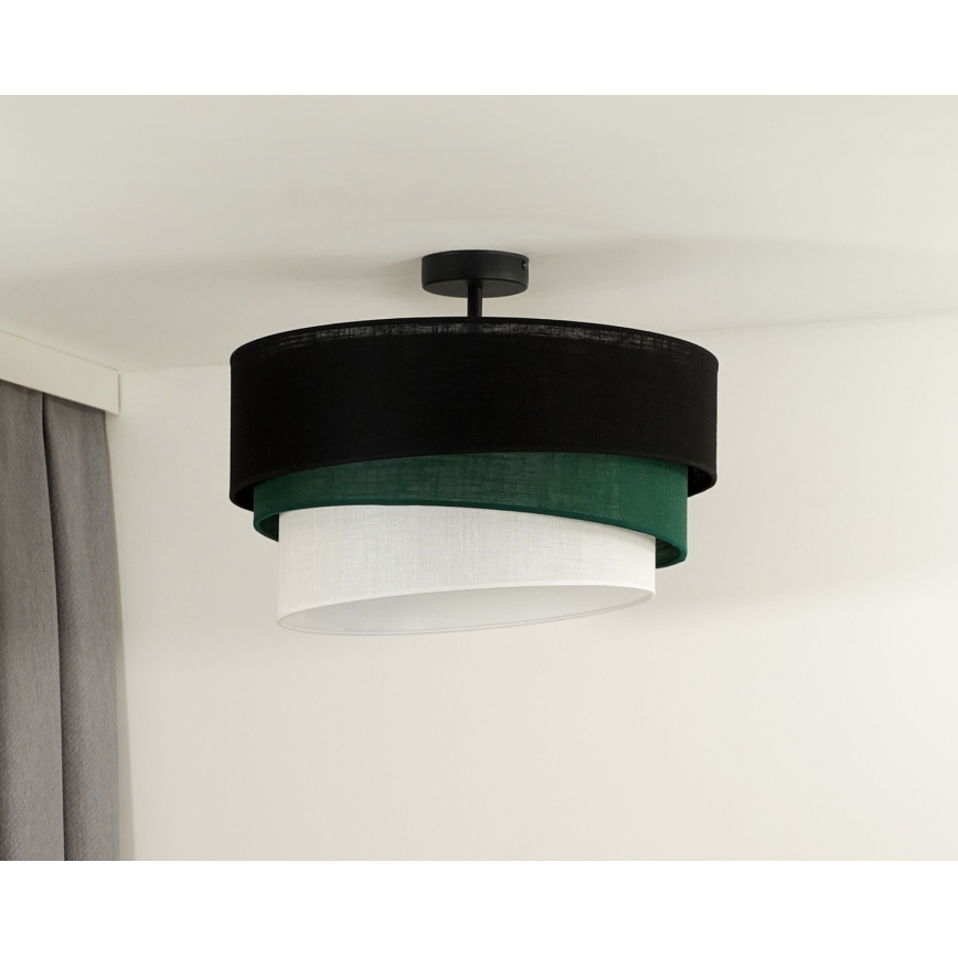 Duolla - Припотолочная люстра TRIO 1xE27/15W/230V диаметр 45 см черный/зеленый/белый