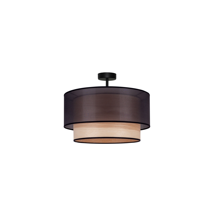 Duolla - Припотолочная люстра WOOD BOHO 1xE27/15W/230V диаметр 45 см черный/бежевый