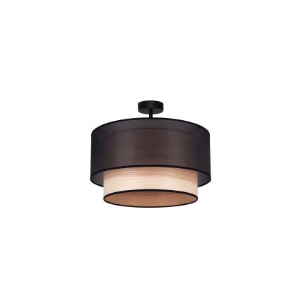 Duolla - Припотолочная люстра WOOD BOHO 1xE27/15W/230V диаметр 45 см черный/бежевый