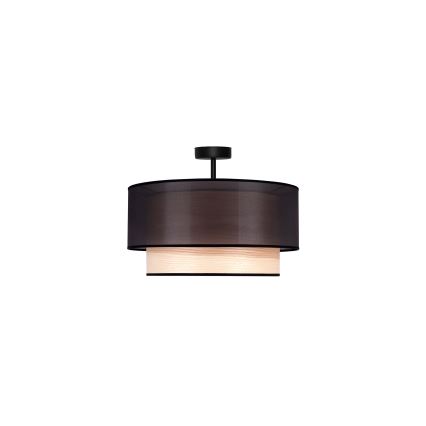 Duolla - Припотолочная люстра WOOD BOHO 1xE27/15W/230V диаметр 45 см черный/бежевый