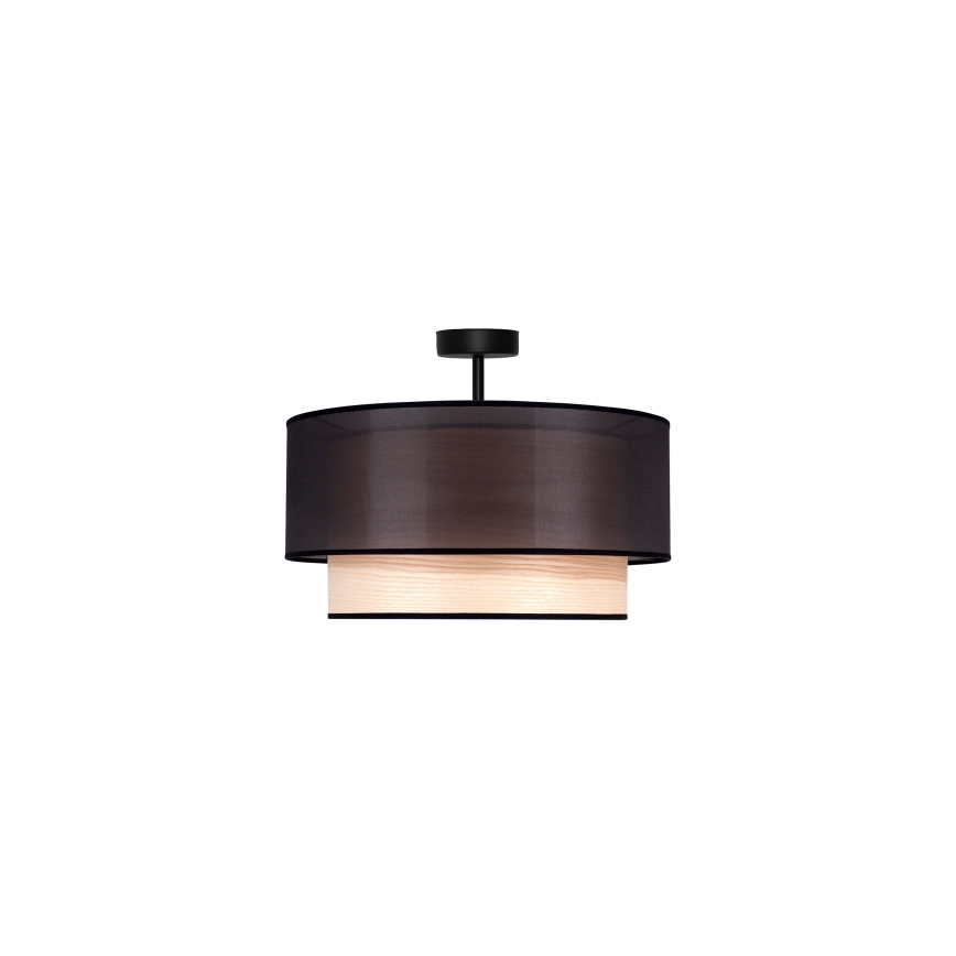 Duolla - Припотолочная люстра WOOD BOHO 1xE27/15W/230V диаметр 45 см черный/бежевый