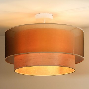 Duolla - Припотолочная люстра WOOD BOHO 1xE27/15W/230V диаметр 45 см медный/бежевый