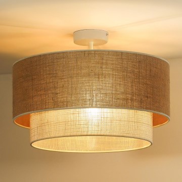 Duolla - Припотолочная люстра YUTE BOHO 1xE27/15W/230V диаметр 45 см коричневый/кремовый