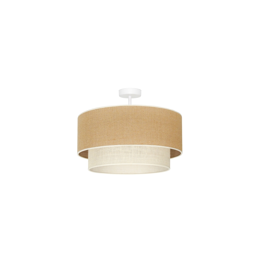 Duolla - Припотолочная люстра YUTE BOHO 1xE27/15W/230V диаметр 45 см коричневый/кремовый